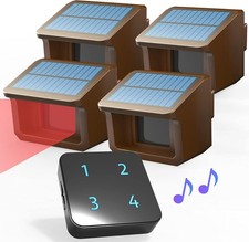 HTZSAFE 1/2 Mile Solar Power Driveway Alarm System 1 Receiver + 4 Sensors picture