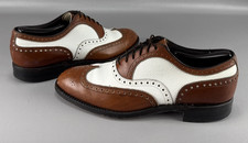 VTG FootJoy Classics Golf Shoes Mens 9.5A Brown White Brogue Spikeless Old Money picture