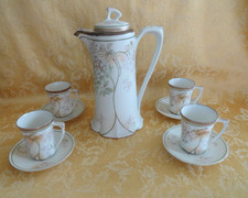 Antique Reinhold Schlegelmilch RS Germany Porcelain Floral Chocolate / Tea Set picture