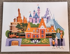 Josh Agle Disneyland Happiest Place On Earth Art Print S/# 300 COA Disney SHAG picture