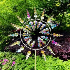 3D Windmill Kinetic Metal Sculpture Wind Spinner Yard Garden Outdoor Decoration picture