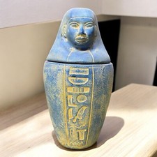 Stunning Antique Egyptian Canopic Jars Rare Unique Pharaonic Burial BC picture