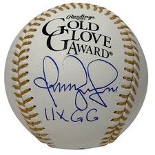 Omar Vizquel Signed Autographed Gold Glove Baseball w/ 11x GG JSA Witness COA picture