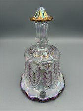 Vintage FENTON Purple & Gold Opalescent 6.5” Glass Bell Signed By F. Enoch DT picture