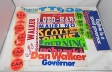 Vintage '60s - '80s Political Bumper Stickers Unused picture