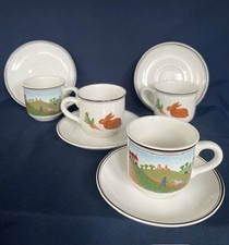 Villeroy & Boch NAIF Demitasse Espresso Cups & Saucers set of 4 picture