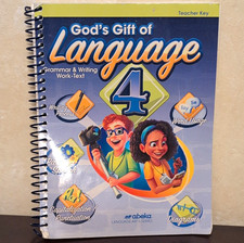 Abeka God's Gift of Language 4 Teacher Key Spiral Grammar Writing picture