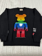 Medicom Toy Men’s Black Bearbrick Emotionally Unavailable Crewneck Sweatshirt M picture