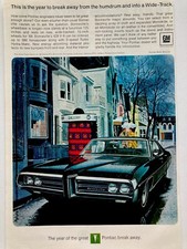 1969 Pontiac Bonneville 4 Door Print Ad Wide Track Break Away From Humdrum picture