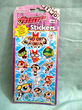 Vintage Cartoon Network 2000 Powerpuff Girls Stickers foil outline NIP picture