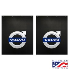 VOLVO RUBBER Mud Flaps Poly-Rubber  24” X 30” SEMI TRUCK VOLVO Logo (pair) Black picture