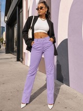 Gloria Vanderbilt Women’s Lavender Straight Leg Pants Size 8S New picture