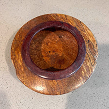 Hand Turned Burl Wood Bowl Vessel Mixed Woods 7.5