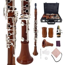 Bb Key 17 key Professional Clarinet Rosewood Wooden Body Silver Plated picture