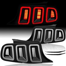 Clear LED Tail lights For 2010-2014 Ford Mustang Euro Style w/Sequential Signals picture