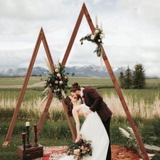 2 Pack Triangle Wooden Wedding Arch Oversized Ceremony Archway Backdrop Frame picture