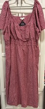 Womens Flutter Sleeve Floral Maxi Dress Pink Cottage-core Prairie Plus Size 4X picture