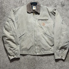 Vintage Carhartt J97 DES Detroit Blanket Lined Beige Jacket USA Large picture