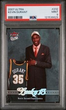 Graded 2007-08 Fleer Ultra Kevin Durant #232 Lucky 13 Rookie RC Card PSA 9 picture