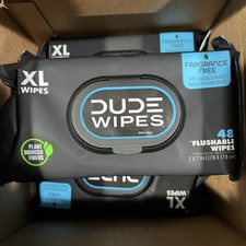 DUDE Wipes. Box With 12 Packs. 48 wipes each pack.total of 576  Unscented XL, picture