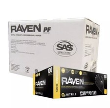 SAS 66518 Raven Powder-Free Black Nitrile Gloves LARGE ( 10 Boxes of 100 ) picture