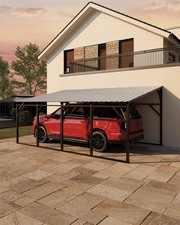Garvee 12x20FT Metal Wall-Mounted Carport 240 sq.ft Lean-to 11.5° Steel Frame picture