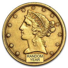 $5 Liberty Gold Half Eagle XF (Random Year) picture