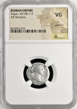Beautiful Emperor Trajan Silver Denarius Ancient Roman Coin 98-117 AD NGC Graded picture