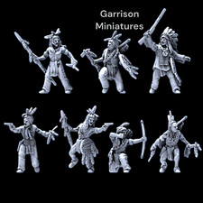 Sioux Warriors X7  Wild West 28mm Unpainted Wargame & Diorama Miniatures picture