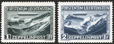 Liechtenstein 1931 P.A. Zeppelin Series No. 7/8 Cert. CiBaFil Cat. €700 (**) picture