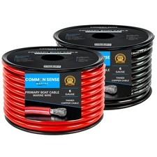 Common Sense Marine 6 Gauge Primary Boat Cable - 25 Ft Marine Grade Wire Tinned picture