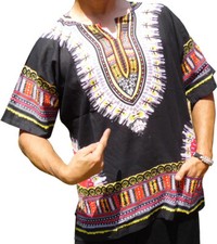 Mens Traditional Print Black Dashiki by American Dashiki in 100% Comfort Cotton picture
