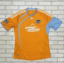 Adidas Houston Dynamo 2009 MLS Soccer Jersey Orange Blue Men’s XL picture