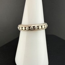 Vintage RSC Sterling Silver Band Ring Eternity Beaded Molded Size 6.5 picture