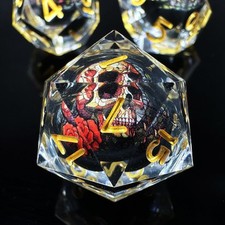 MJDICEOK Skull DND Resin Dice Dragon Eye Dice Set 7 PCS Liquid Core Dice Shar... picture