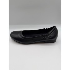 Walking Cradles Tess Flats Womens Black Leather Elastic Topline Comfort 9.5 M picture