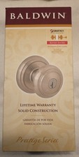 NEW BALDWIN Prestige Series Alcott Knob Satin Nickel Fin Keyed Entry 93540-013 picture