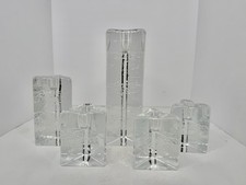 Set of 5 Iittala Arkipelago Finland Clear Glass Candle Holders Timo Sarpaneva picture