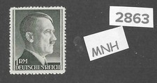 Very Nice MNH 1RM Third Reich Adolf Hitler stamp / 1942-1944 /  Sc524  Perf 14.0 picture