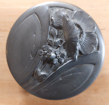 French Art Nouveau Pewter Candy Box Floral Box Les Étains de France picture