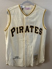 ARCHIVAL Vtg 1980s Mitchell & Ness Roberto Clemente Pirates WOOL Jersey 46 USA picture