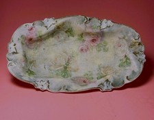 LOVELY ANTIQUE ROYAL BAYREUTH 'ROSE TAPESTRY' 8 INCH LONG BOWL  PERFECT picture