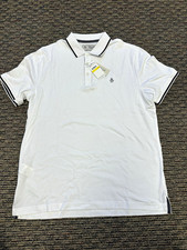 Original Penguin Men's White Polo Black Trim Size M Short Sleeve picture