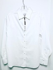 CHICOS NO IRON STRETCH PEARL BUTTONS CLASSIC COLLAR OPTIC WHITE picture