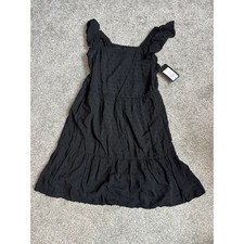 Art Class Girls Black Tiered Clip Dot Ruffle Dress Size M 7/8 NWT picture