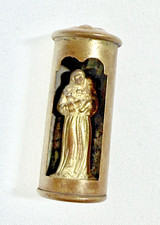 Antique French Brass Pocket Shrine St.Anthony & Jesus Maison Mame 1.5