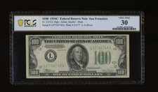 DBR 1934-C $100 FRN San Francisco Mule Fr. 2155-Lm PCGS-B 30 Serial L07744749A picture