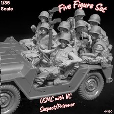 REDUCED 1/35 Resin Figure Nam' US Jeep Crew w VC Prisoner (5 Fig Set) Kit 44160 picture
