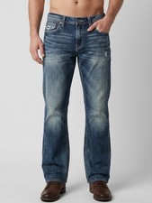 BKE Men's Faded Blue Bootcut Jeans 32 x 31 picture