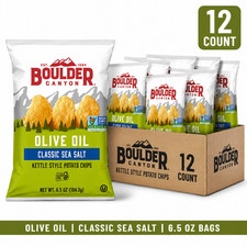 Utz Boulder Canyon Olive Oil & Sea Salt Kettle Potato Chips 6.5 oz 12 Count picture
